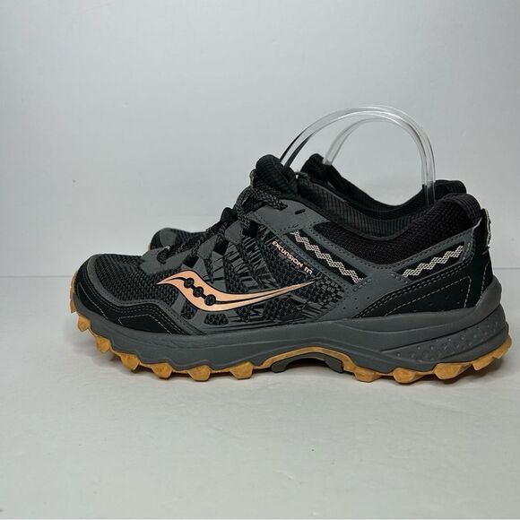 Saucony athletic Running Shoes - Black peach and Gray 10 - Picture 2 of 12